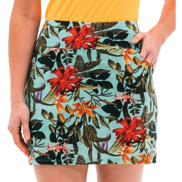 Foray Golf Women's Aqua & Multicolor Floral Hot Tropics Floral Poly/Spandex Skor - Picture 5 of 11